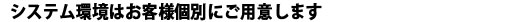 システム環境はお客様個別にご用意します